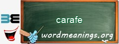 WordMeaning blackboard for carafe